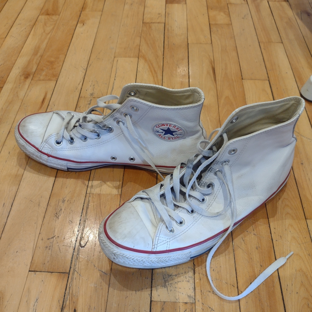 Leather Converse White High-Top Sneakers